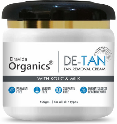 Dravida Organics De Tan Removal for Glowing & Lighting oil Control, Anti Acne & Pimples Blemishes(500 g)