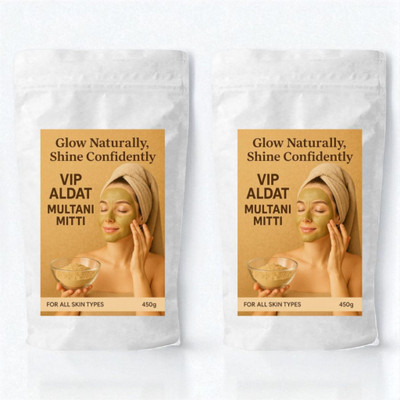 VIP ALDAT Multani Mitti Glow Radiance Herbal Pack (450 g × 2 = 900 g)(900 g)