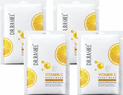 Dr. Rashel VITAMIN C SHEET MASK WITH SERUM CONTAINS NIACINAMIDE WHICH HELPS IN BRIGHTENING & AGE DEFYING(80 g)