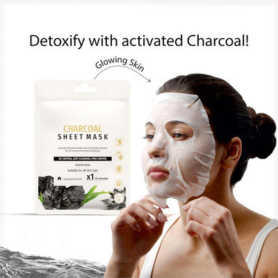 YAWI Deep Cleansing Charcoal Detoxification Sheet Mask For Man & Woman(20 ml)