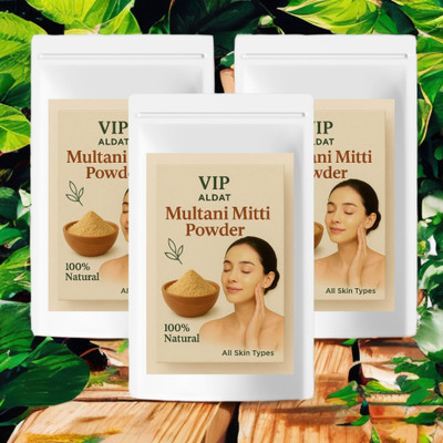 VIP ALDAT Triple Herbal Glow Multani Mitti for Natural Skin Softness and Shine(450 g)
