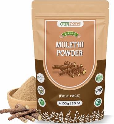 ourZone Pure & Natural Mulethi Powder | Licorice Root Powder for Skin & Hair(100 g)