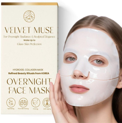 Velvet Muse Korean Glass Skin Sheet Mask: Collagen, Peptides, Hyaluronic Acid & Niacinamide(38 g)