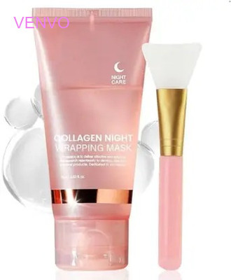 venvo Collagen Renewal Peel Off Mask for Youthful Glow and Skin Vitality With Brush(100 ml)