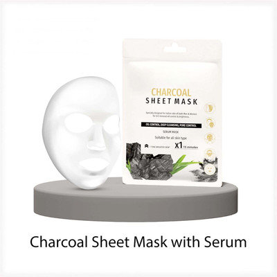 GULGLOW99 Charcoal Face Sheet Mask With Serum For Women and Men(20 g)
