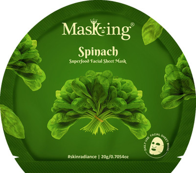 MasKing Superfood Spinach Face Sheet Mask Skin Brightening, Hydrating for Women(Pack 01)(20 g)