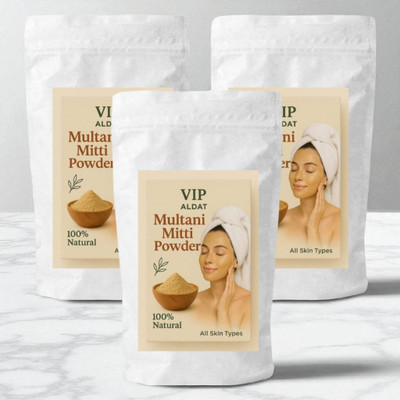 VIP ALDAT Multani Mitti Luxury Natural Glow Skin Purifier and Brightness Therapy(450 g)