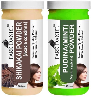 PARK DANIEL Natural Shikakai Powder & Pudina(Mint)Powder Combo Pack of 2 Bottles of 100 gm (200 gm )(200 g)