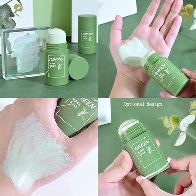 Luipui green tea clay face mud stick for anti acne pimples(40 g)