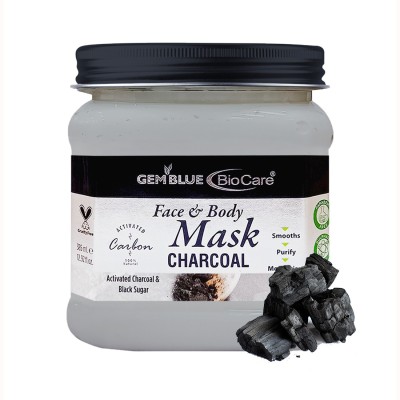 GEMBLUE BIOCARE Charcoal Mask for Face & Body, Enriched with Activated Charcoal, 385ml(385 ml)