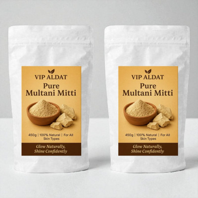 VIP ALDAT Multani Mitti Twin Glow Herbal Purity Detox Brightness Pack 2 (2×450g)(900 g)