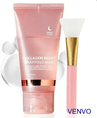 venvo Collagen Radiant Peel Off Mask for Smooth Texture and Firm Skin With Brush(100 ml)