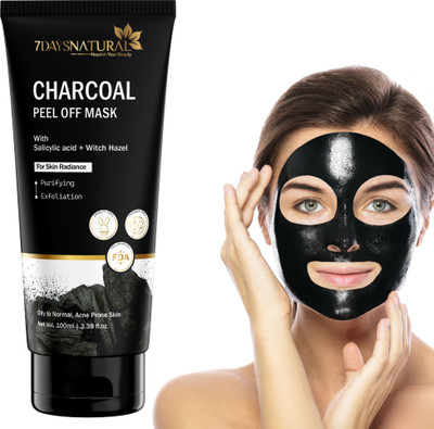 7days natural Activated Charcoal Peel of Mask with Salicylic acid for Oily to Acne Prone skin(100 ml)