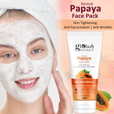 Globus Naturals Revival Papaya Face Pack for Skin Tightening, Anti Pigmentation & Tan Removal(100 g)