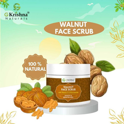 G KRISHNA NATURALS Walnut Scrub For Face With Vitamin C & Mulberry Extract(100 g)