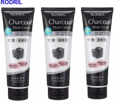 rodril CHARCOAL PEEL-OFF MASK FOR PIMPLE REMOVAL PACK OF 3(390 ml)