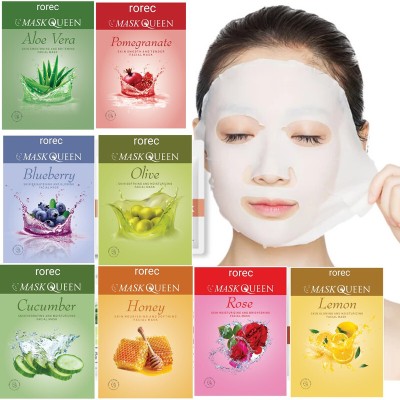 rorec MASK QUEEN Beauty Blackhead Removal Facial Sheet Mask Combo Pack Of 8(160 ml)