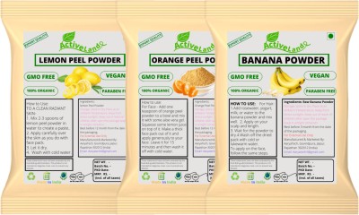 Activeland 0range peel powder Lemon peel powder Banana power 50gm each(150 g)