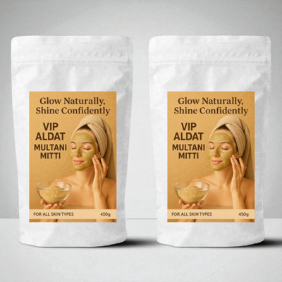 VIP ALDAT Multani Mitti Powder for Natural Skin Radiance – Pack of 2 (2×450g)(900 g)