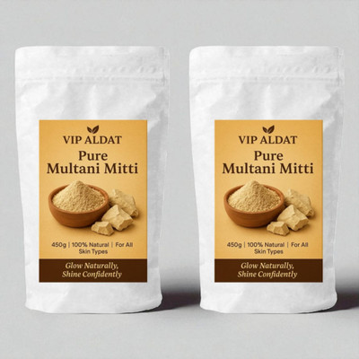 VIP ALDAT Multani Mitti Glow Natural Herbal Purity Shine Pack 2 (2×450g)(900 g)