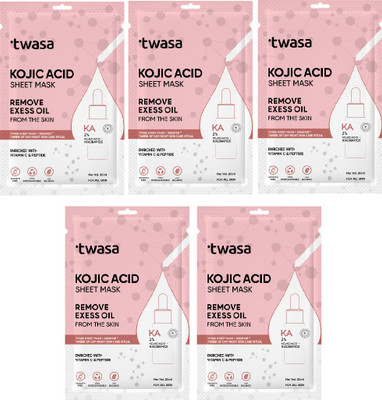 Twasa Kojic Acid Serum Sheet Mask For Pigmentation, Dark Spots With Niacinamide(100 ml)
