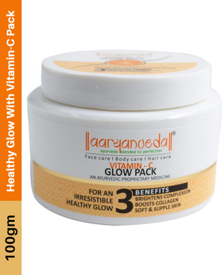 Aaryanveda Vitamin-C Glow Pack Brightens Complexion Fairness Glow Face Pack Soft Skin Cream(100 g)