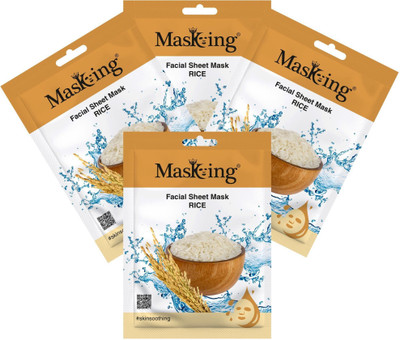 MasKing Beauty Facial Sheet Mask Rice Pack Of 4(80 ml)