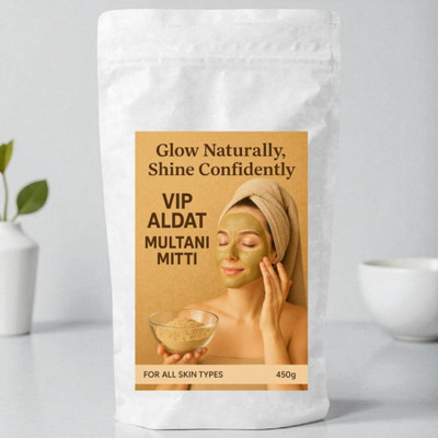 VIP ALDAT Multani Mitti Pure Shine Herbal Soft Skin Glow Clay Detox Pack(200 g)