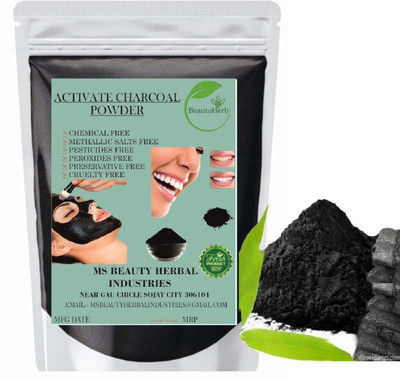 Beautoherb pure Natural Charcoal Powder for face pack cleaning(400 g)