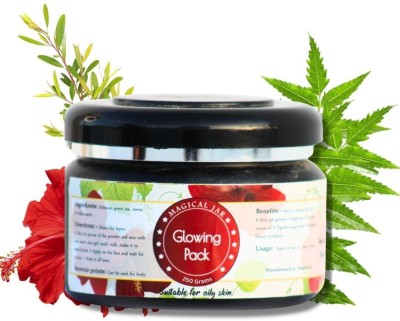 Magical jar Glowing Face Pack Powder enriched with Hibiscus, Green Tea, and Neem Leaves(250 g)