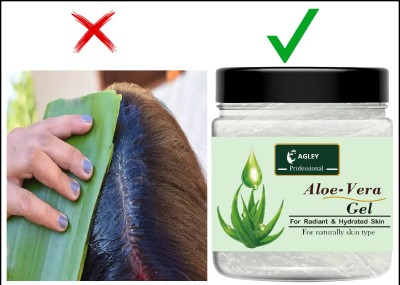 AGLEY Aloe Vera Gel, Quick Absorption, Light-Weight, Soothes & Hydrates, Skin & Hair(400 g)