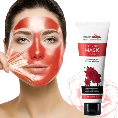 smartdrops Rose Peel Off Face Pack For Dry Skin de tan & Dark Spots Removal | Face pack(60 ml)