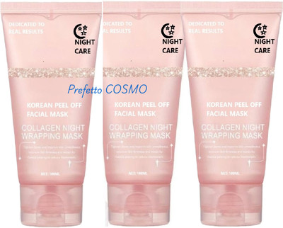 Prefetto COSMO Collagen Night Mask Set of 3 for Deep Skin Nourishment(300 ml)