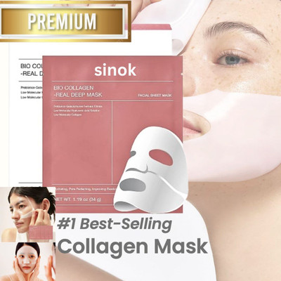 SINOK bio collagen face best korean sheet mask in india(34 g)