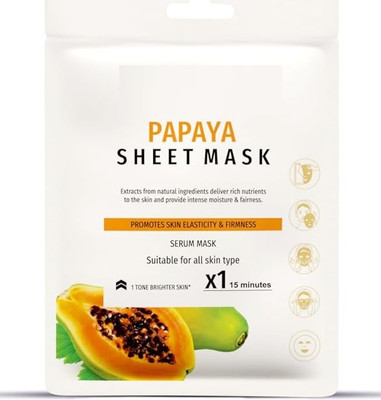 nn Papaya Face Sheet Mask With Serum For Women and Men(20 g)