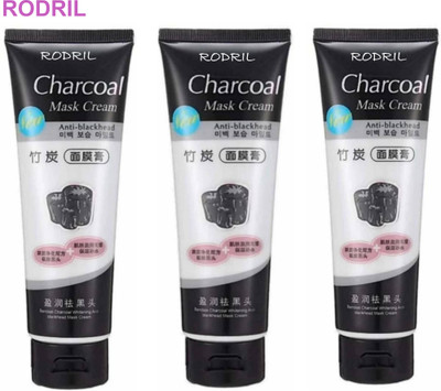 rodril CHARCOAL MASK PEEL OFF FOR GLOWING COMPLEXION PACK OF 3(390 ml)