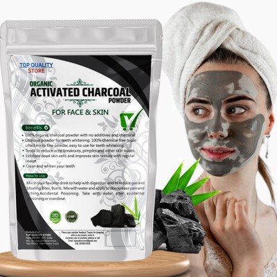 TQS Natural Activated Charcoal Powder Ideal for Skin, Detoxifies Skin,(100 g)