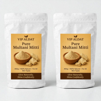 VIP ALDAT Multani Mitti Glow Fresh Radiance Herbal Pure Skin Pack 2 (2×450g)(900 g)