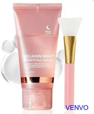 venvo Collagen Pink Skin Revive Peel Off Mask With Brush(100 ml)