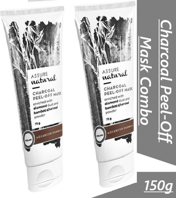 ASSURE CHARCOAL PEEL-OFF MASK enriched with diamond dust and bamboo Combo(150 g)