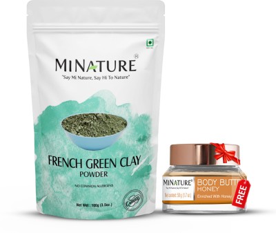 mi nature French Green clay powder | 227 g , 8 oz | Face mask , Face pack(227 g)