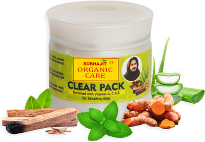 SUBHAJIT ORGANIC CARE Clear Face Pack With Aloe Vera, Neem & Basil For All Skin Types(50 g)