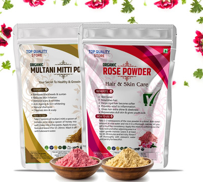 Top Quality Store Organic Rose Petal & Multani Mitti Powder Face Pack(200 g)