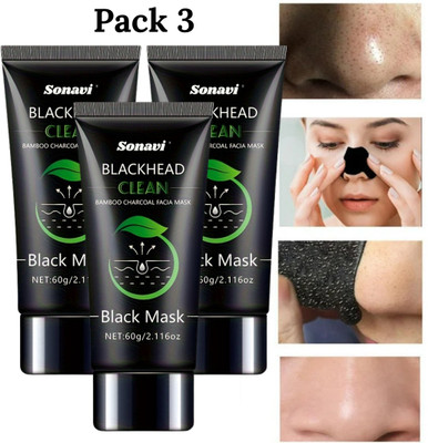 Sonavi Charcoal Bamboo Peel Off Mask Combo Pack | For Glowing & Radiance Skin(180 g)