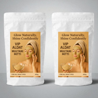 VIP ALDAT Natural Multani Mitti Powder for Acne-Free Bright Glow – Pack of 2 (2×450g)(900 g)