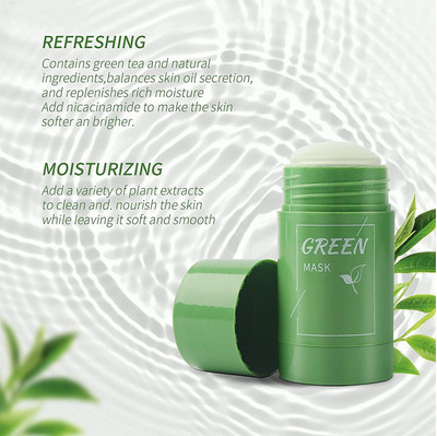 Emijun Purifying Clay Stick Mask Green Tea Cleansing Mask for Face Face Shaping Mask(40 g)