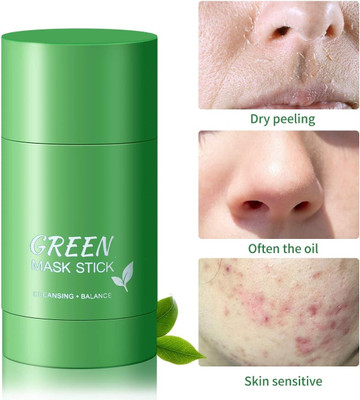 Wonholli Green Tea Purifying Clay Stick Face Mask for All Skin Types(40 g)