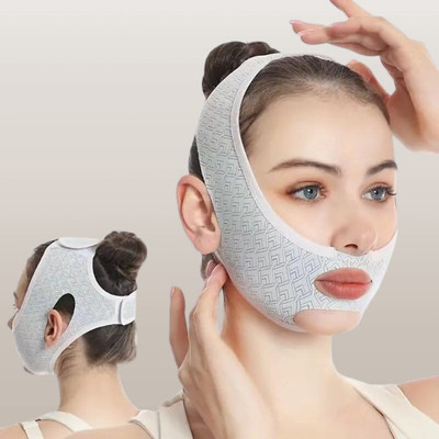 Valam Facial Slimming Belt, Double Chin Reducer Reusable V-Shape Face Mask (36)  Face Shaping Mask
