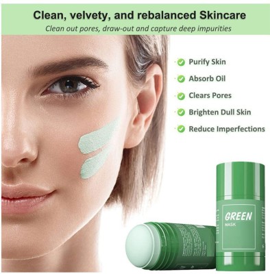 GABBU Green Tea Purifying Clay Stick mask, Detoxing & Toning Face Mask(80 g)