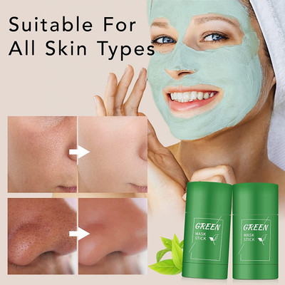 MYEONG Green Tea Clay Stick Mask For Blackheads, Poreless Deep Cleanse(80 g)